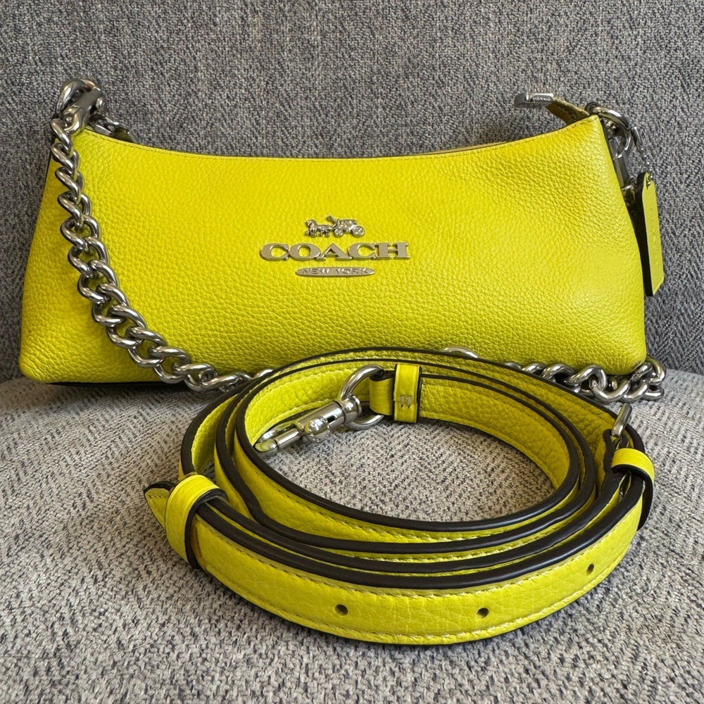 Coach Charlotte Yellow Leather Shoulder Bag